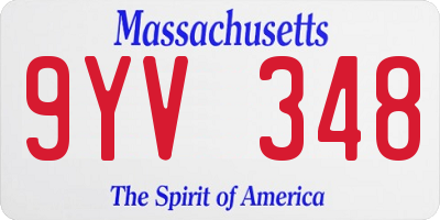 MA license plate 9YV348