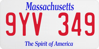 MA license plate 9YV349