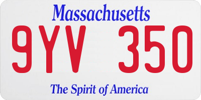 MA license plate 9YV350