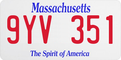 MA license plate 9YV351