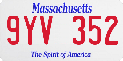 MA license plate 9YV352