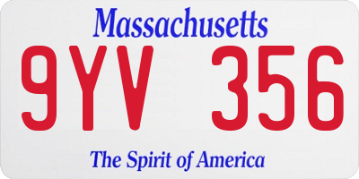 MA license plate 9YV356