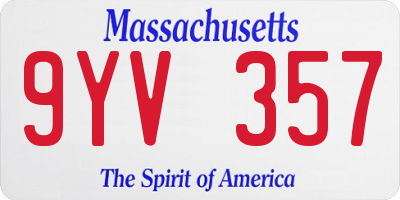 MA license plate 9YV357