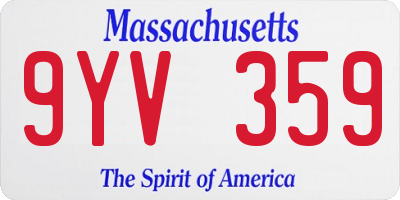 MA license plate 9YV359