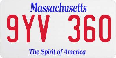 MA license plate 9YV360