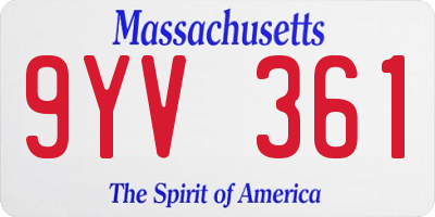MA license plate 9YV361