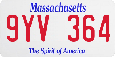 MA license plate 9YV364