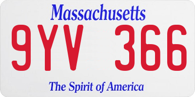 MA license plate 9YV366