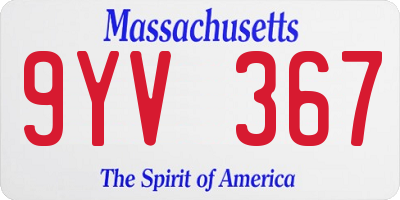 MA license plate 9YV367