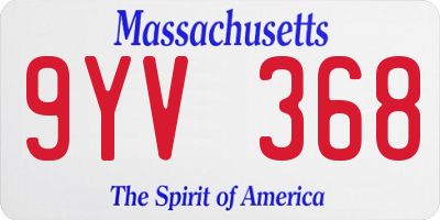 MA license plate 9YV368