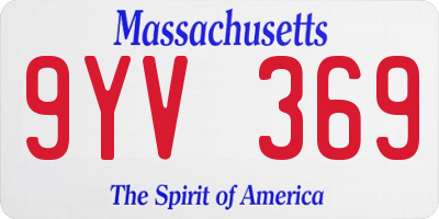 MA license plate 9YV369