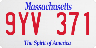 MA license plate 9YV371