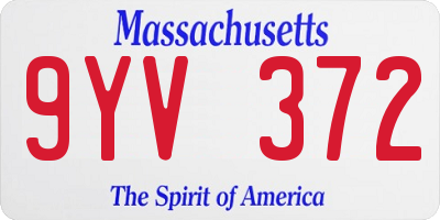 MA license plate 9YV372