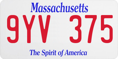 MA license plate 9YV375