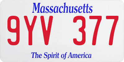 MA license plate 9YV377