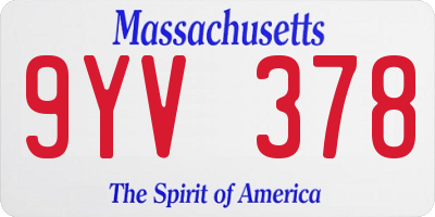 MA license plate 9YV378