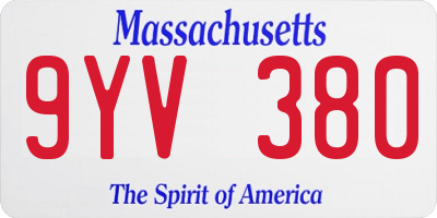 MA license plate 9YV380