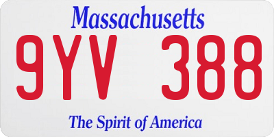 MA license plate 9YV388