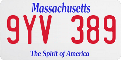 MA license plate 9YV389
