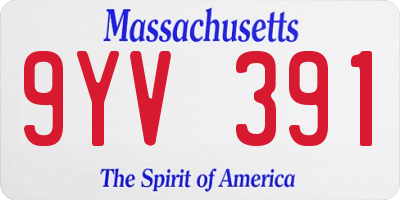 MA license plate 9YV391