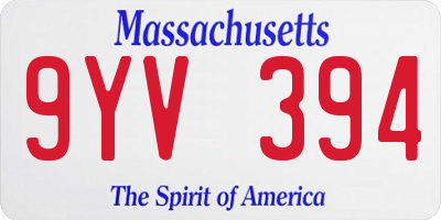 MA license plate 9YV394