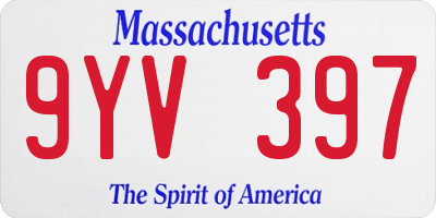 MA license plate 9YV397