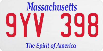 MA license plate 9YV398