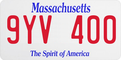 MA license plate 9YV400