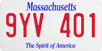 MA license plate 9YV401