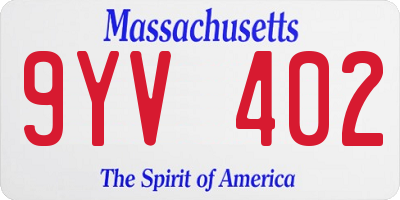 MA license plate 9YV402