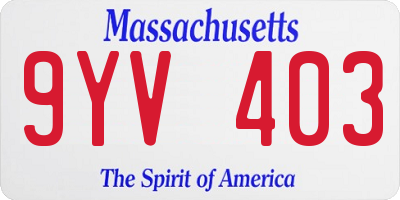 MA license plate 9YV403
