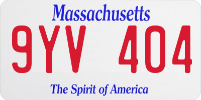 MA license plate 9YV404