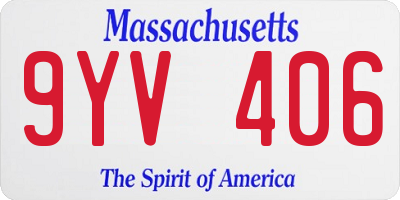 MA license plate 9YV406