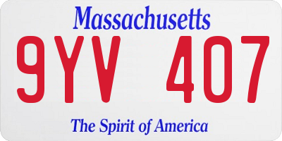 MA license plate 9YV407