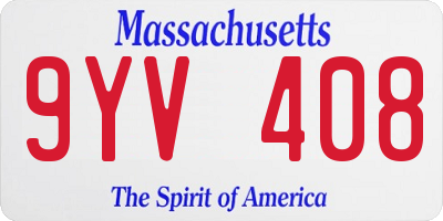 MA license plate 9YV408