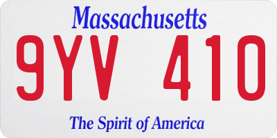 MA license plate 9YV410