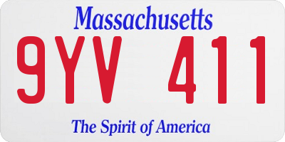 MA license plate 9YV411