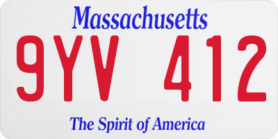 MA license plate 9YV412