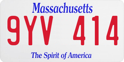 MA license plate 9YV414