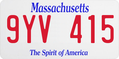 MA license plate 9YV415