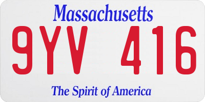 MA license plate 9YV416