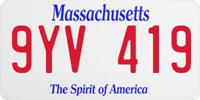 MA license plate 9YV419