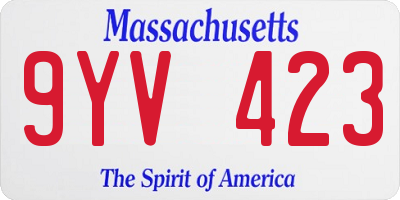 MA license plate 9YV423