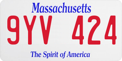 MA license plate 9YV424