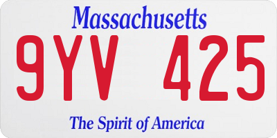 MA license plate 9YV425