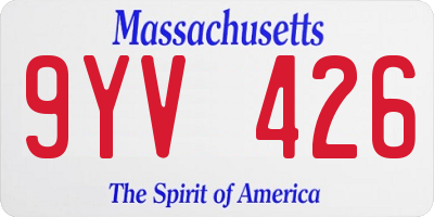 MA license plate 9YV426