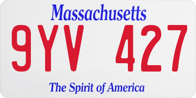 MA license plate 9YV427