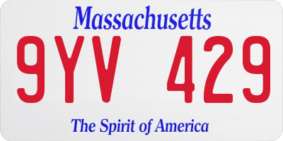 MA license plate 9YV429