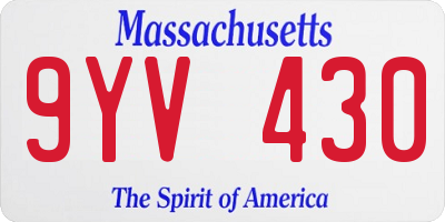 MA license plate 9YV430