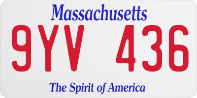 MA license plate 9YV436